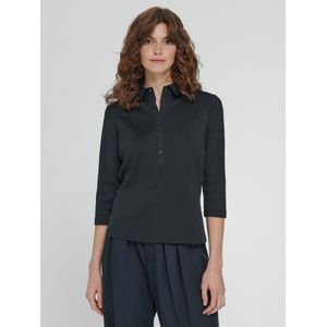 Poloshirt 100% katoen 3/4-mouwen Van Efixelle zwart