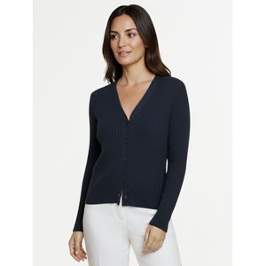 Cardigan diepe V-hals Van Peter Hahn blauw