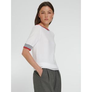 Trui 100% SUPIMA®-katoen boothals Van Peter Hahn wit