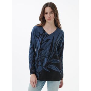 Trui V-hals en lange mouwen Van Peter Hahn blauw