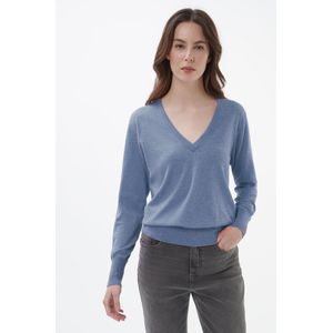 Trui V-hals Van Peter Hahn blauw