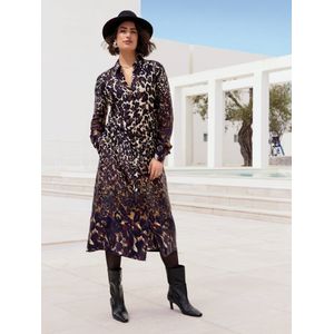 Peter Hahn - Jurk - Beige - Lange Mouwen - Overhemdstijl