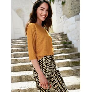 Shirt ronde hals Van Peter Hahn geel