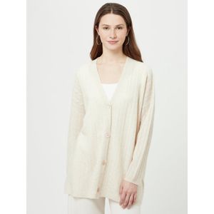 Lang vest 100% kasjmier Van Peter Hahn beige