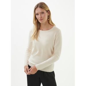 Trui scheerwol en kasjmier ronde hals Van Peter Hahn wit