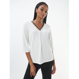 Shirt V-hals Van Peter Hahn wit