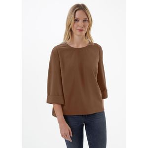 Blouse ronde hals Van Peter Hahn bruin