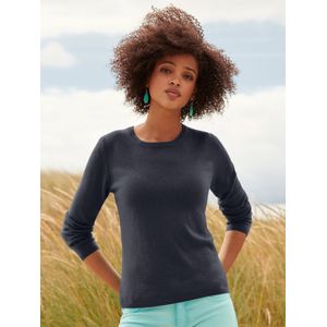 Trui 100% kasjmier ronde hals Van Peter Hahn blauw