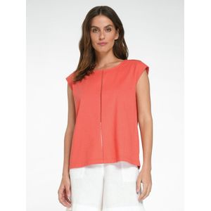 Shirt Anne Sofie ronde hals 100% katoen Van Green Cotton oranje