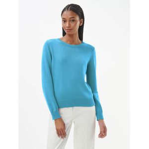 Trui 100% katoen ronde hals Van Peter Hahn turquoise