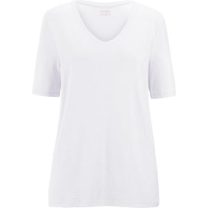 Shirt korte mou­wen en V-hals Van Anna Aura wit