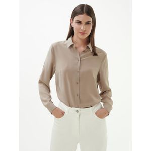 Blouse 100% zijde Van Peter Hahn Seidenreich beige