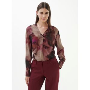 Blouse een V-hals Van Fadenmeister Berlin rood