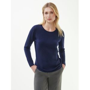 Trui scheerwol en kasjmier ronde hals Van Peter Hahn blauw