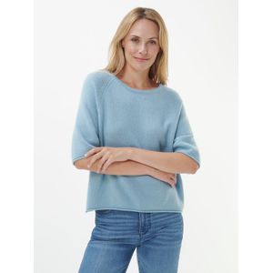 Trui ronde hals 100% kasjmier Van Peter Hahn blauw