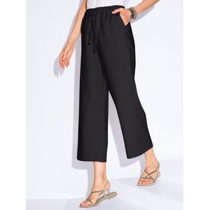 7/8-comfortbroek pasvorm Cornelia 100% linnen Van Peter Hahn zwart