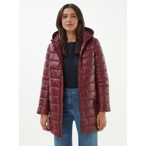 Doorgestikte leren jas Van Anna Aura rood