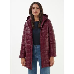 Doorgestikte leren jas Van Anna Aura rood