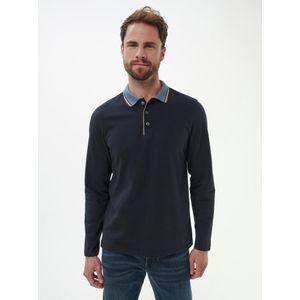 Poloshirt lange mouwen Van Louis Sayn blauw