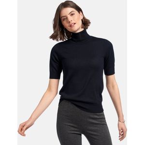 Coltrui 100% scheerwol korte mouwen Van Peter Hahn blauw