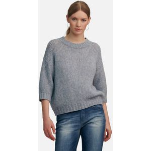 Trui ronde hals en korte mouwen Van Inkadoro blauw