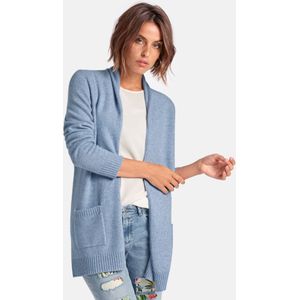 Lang vest 100% scheerwol Van Peter Hahn blauw