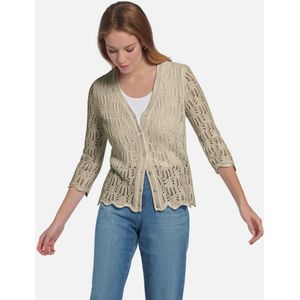 Vest 100% katoen in ­ajourbreisel Van Peter Hahn beige