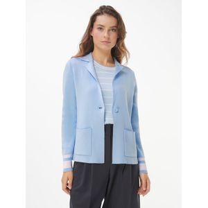 Tricotblazer 100% katoen lange mouwen Van Peter Hahn blauw