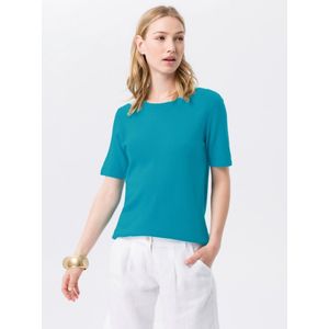 Trui ronde hals en korte mouwen Van Peter Hahn turquoise