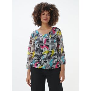 Meshshirt ronde hals Van Emilia Lay zwart