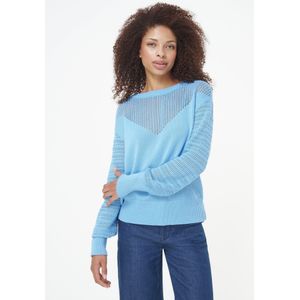 Trui ronde hals 100% SUPIMA®-coton Van Peter Hahn blauw