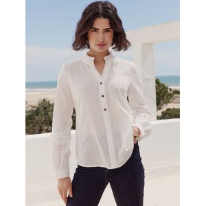 Blouse 100% katoen Van Peter Hahn wit