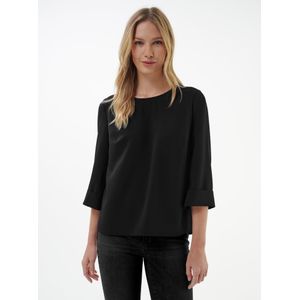 Blouse ronde hals Van Peter Hahn zwart