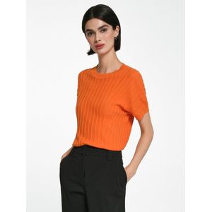 Trui ronde hals 100% katoen Van Fadenmeister Berlin oranje
