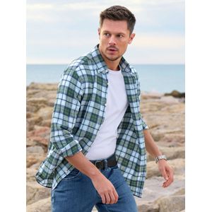 Overhemd linnenmix Van GANT groen