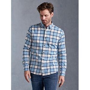 Geruit flanellen overhemd Van Olymp wit