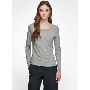 Trui scheerwol en kasjmier ronde hals Van Peter Hahn grijs