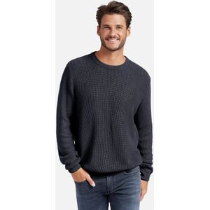 Trui in gerstekorrelbreisel ronde hals Van Louis Sayn blauw