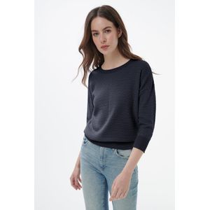 Trui ronde hals 100% SUPIMA-katoen Van Peter Hahn blauw