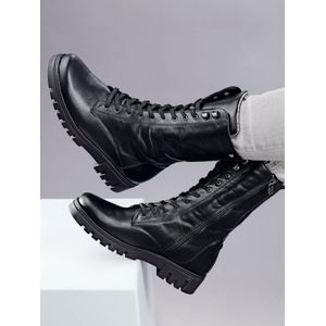 Veterlaarzen zacht rundnappaleer Van Basler by Waldläufer zwart