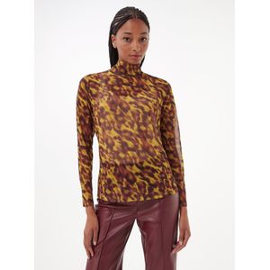 Shirt opstaand kraagje Van BASLER geel