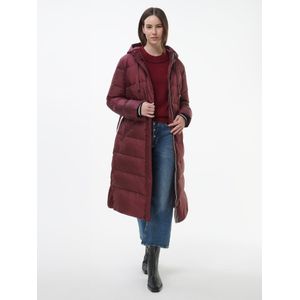 Lange doorgestikte donsmantel Van BASLER paars