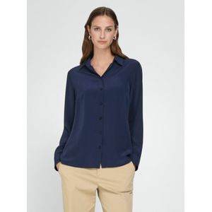 Blouse 100% zijde Van Peter Hahn Seidenreich blauw