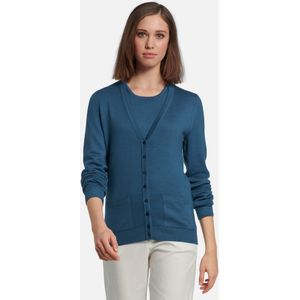 Twinset - 100% Scheerwol - Blauw - Vest en Trui