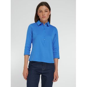 Poloshirt 100% katoen 3/4-mouwen Van Efixelle blauw