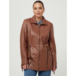 Leren parka Van Emilia Lay bruin