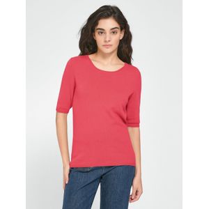 Trui ronde hals scheerwol en kasjmier Van Peter Hahn pink