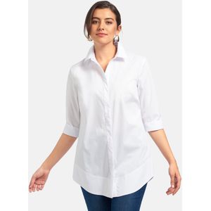 Lange blouse 3/4-mouwe Van Emilia Lay wit