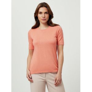 Trui ronde hals en korte mouwen Van Peter Hahn oranje