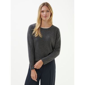 Trui scheerwol en kasjmier ronde hals Van Peter Hahn grijs